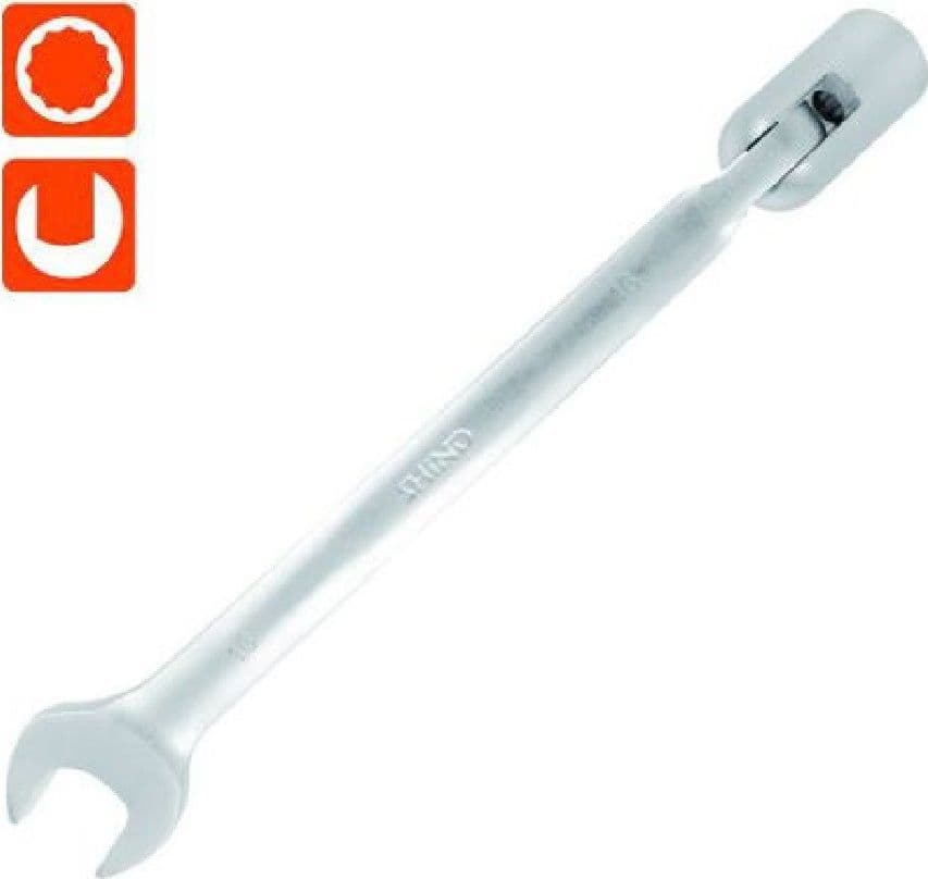 CHIAVE COMBINATA 16MM FISSA E A BUSSOLA POLIGONALE CON SNODO CROMO VANADIO 97564 - 2