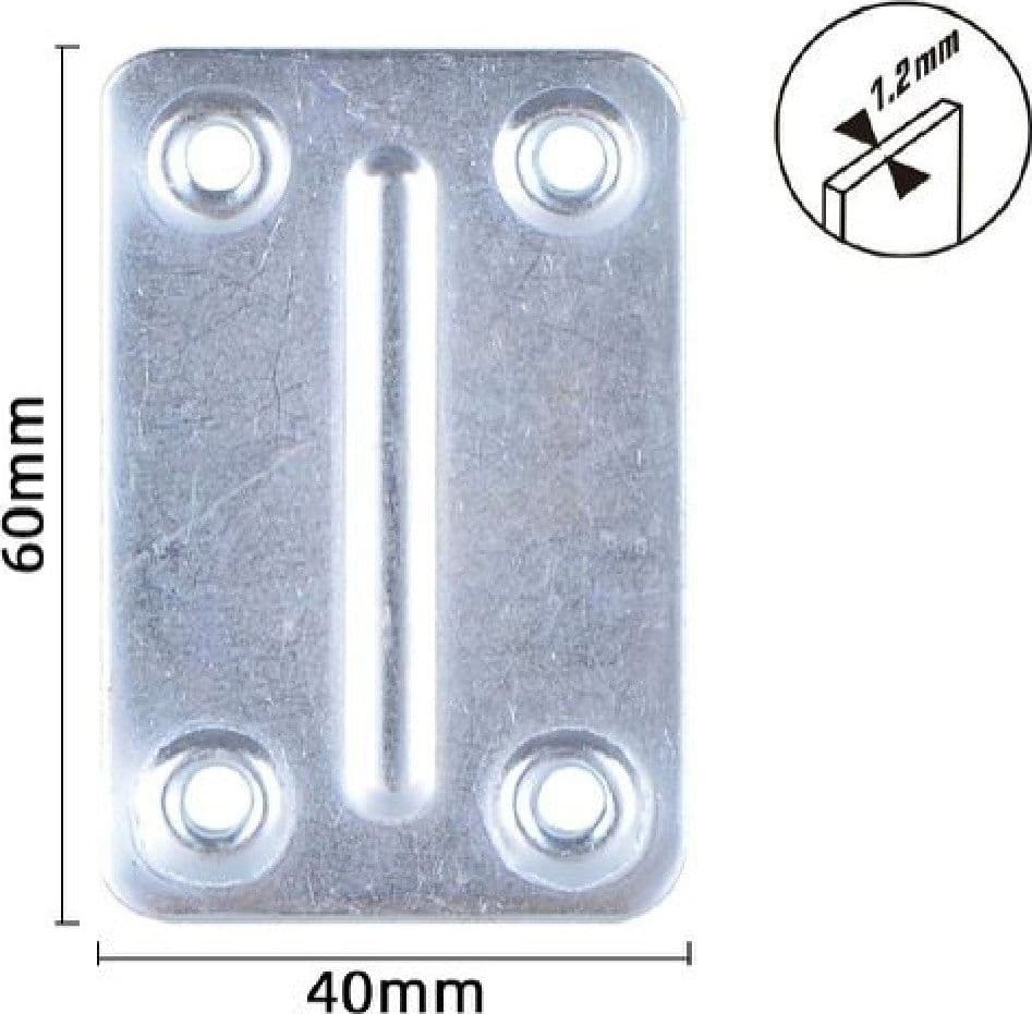 SET 4PZ LASTRINE LASTRINA PIASTRA DI GIUNZIONE 60X40X1.2MM CON VITI MOBILI 57133 - 2