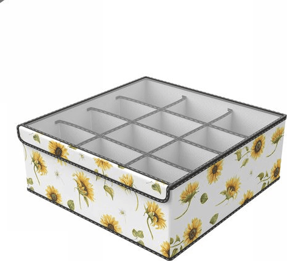 BOX SCATOLA SALVASPAZIO ARMADIO 12 CONTENITORi PORTA OGGETTI ORGANIZER 32x32x12 - 2
