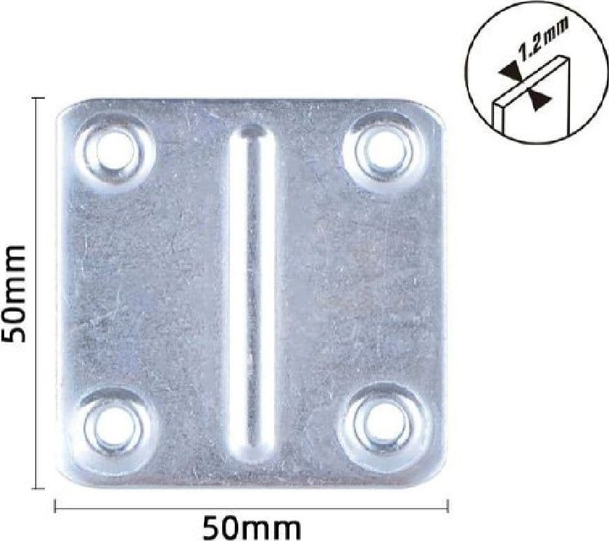 SET 4PZ LASTRINE LASTRINA PIASTRA DI GIUNZIONE 50X50X1.2MM CON VITI MOBILI 57131 - 2