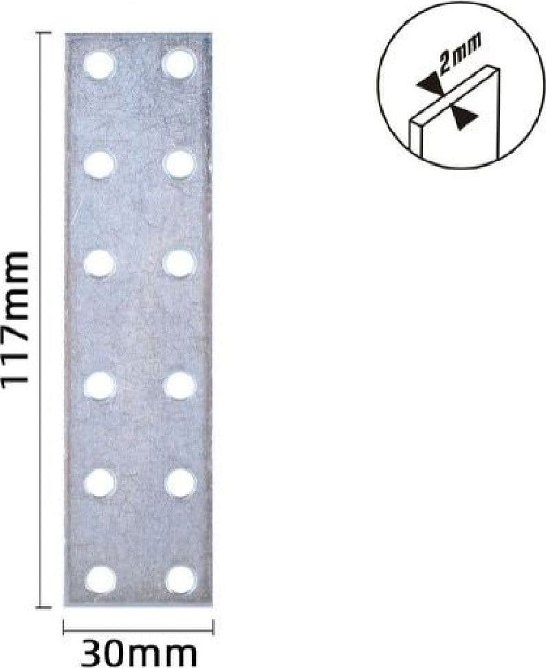 SET 4 PZ LASTRINE LASTRINA PIASTRA DI GIUNZIONE 117X30X2MM CON VITI MOBILI 57140 - 2
