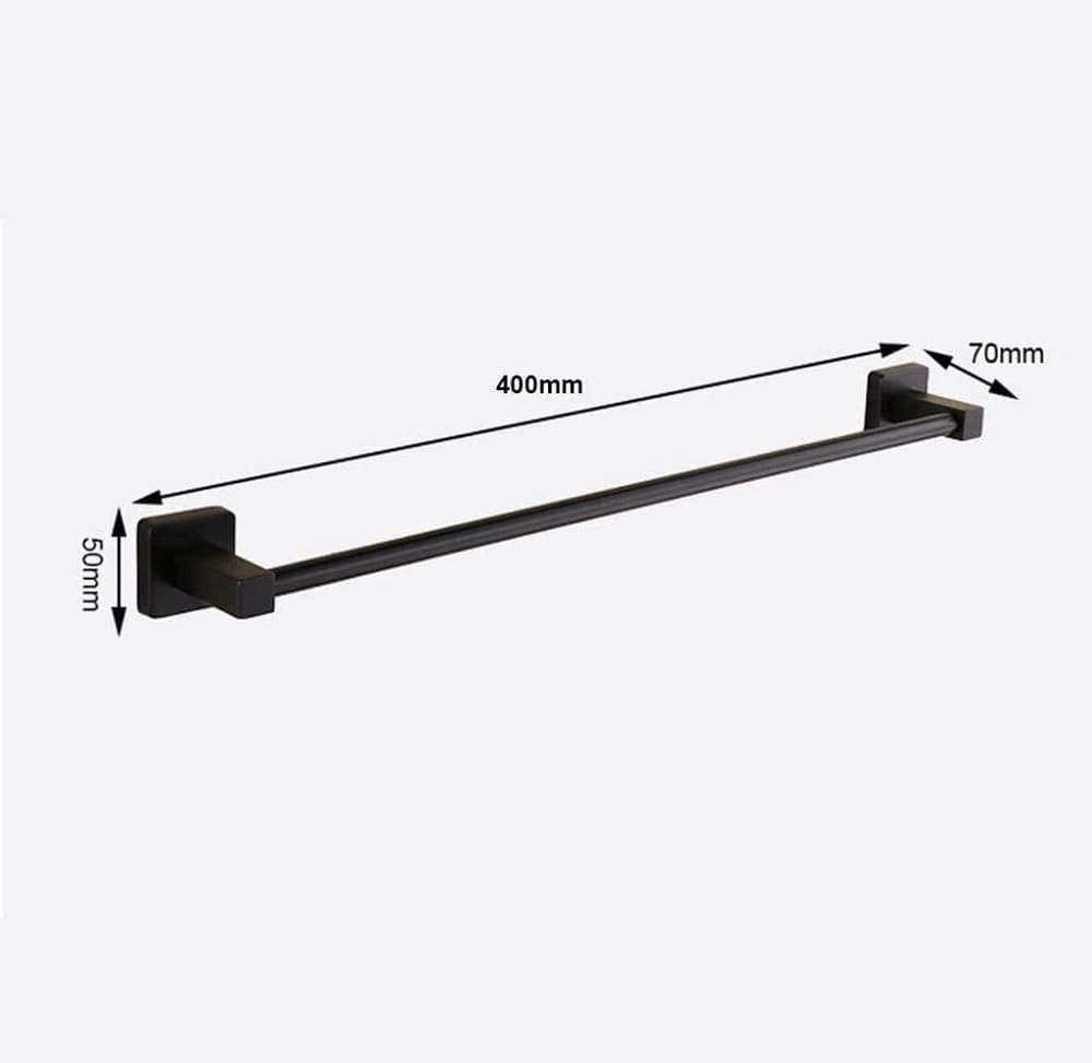 PORTASCIUGAMANI IN ACCIAIO INOX SINGOLO NERO DA 40 CM PER BAGNO DESIGN MODERNO - 7