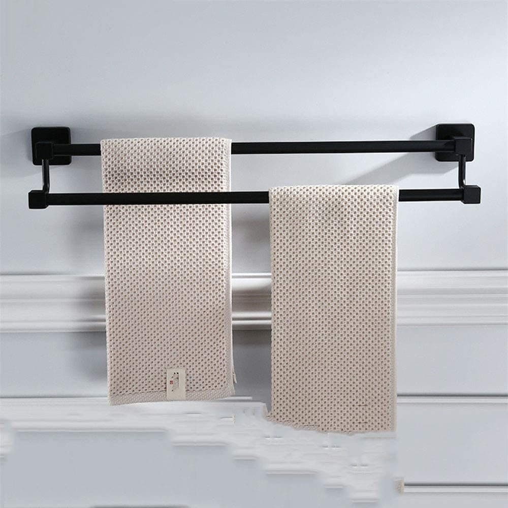 PORTASCIUGAMANI SCAFFALE IN ACCIAIO NERO OPACO APPENDIABITI DOPPIO BAGNO CUCINA - 6