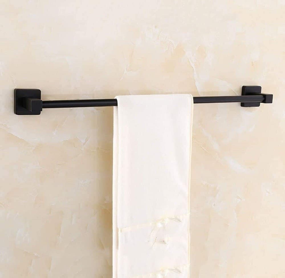 PORTASCIUGAMANI IN ACCIAIO INOX SINGOLO NERO DA 60 CM PER BAGNO DESIGN MODERNO - 7