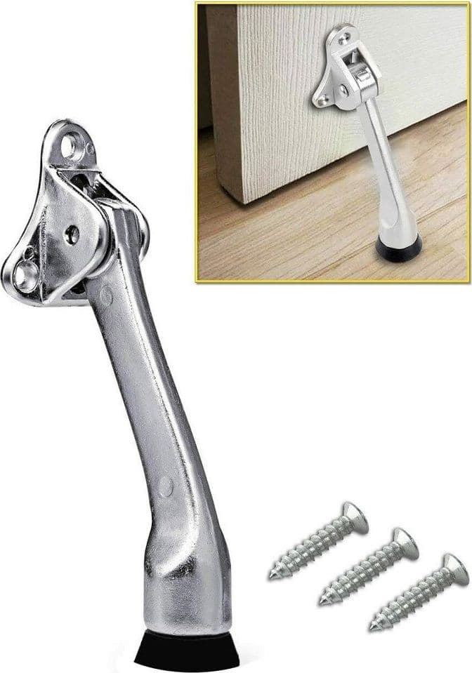 FERMA PORTA IN ACCIAIO BASE ANTISCIVOLO BLOCCA PORTA VITI FERMAPORTA 125MM 91103 - 4