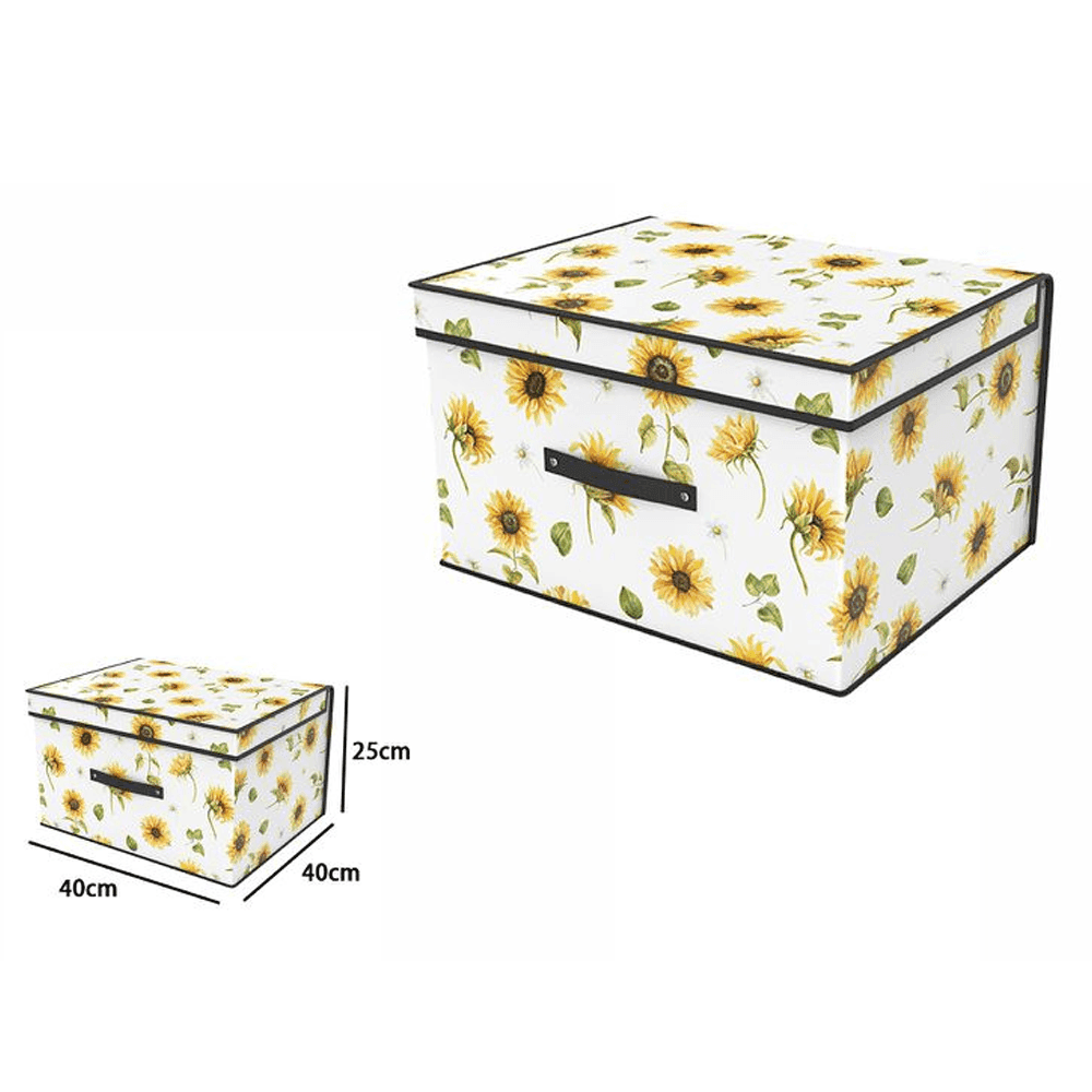 BOX SCATOLA SALVASPAZIO ARMADIO CONTENITORE PORTA OGGETTI ORGANIZER 40x40x25 - 2