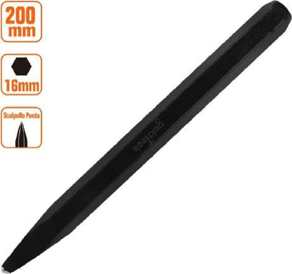 SCALPELLO A PUNTA ATTACCO ESAGONALE IN ACCIAIO 200X16MM UTILIZZO SU PIETRA 57019 - 2
