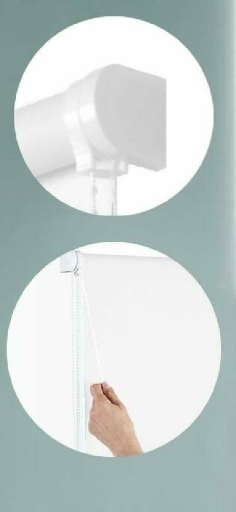 TENDA RULLO OSCURANTE 80X180 CM BIANCO CON CATENINA TENDE PARASOLE FINESTRA CASA - 7