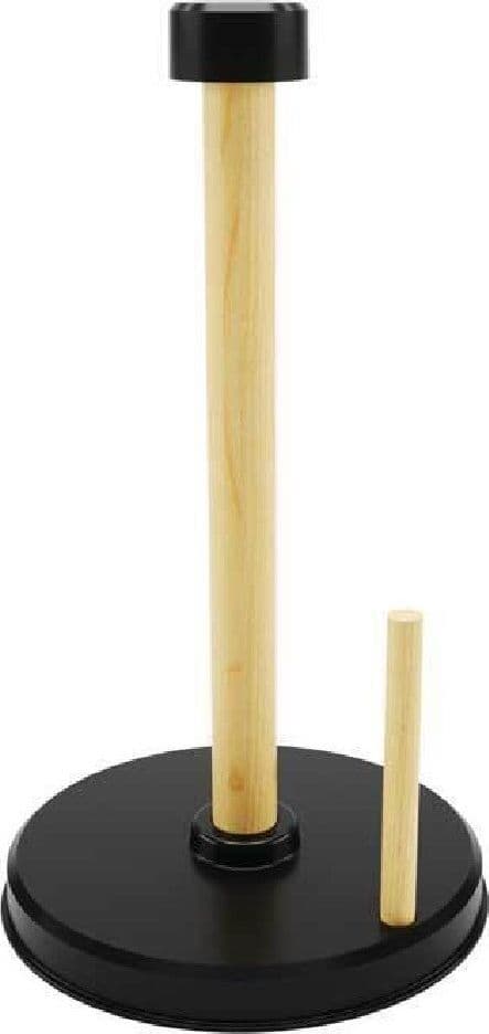 PORTA ROTOLO CARTA CUCINA IN LEGNO 16X27CM SUPPORTO PORTAROTOLO VERTICALE 838286 - 2