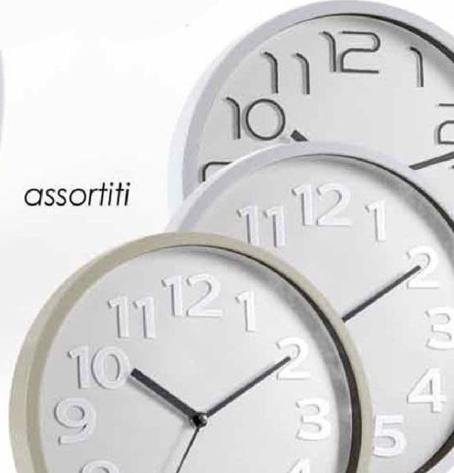 OROLOGIO DA PARETE TONDO 30X4 CM MOVIMENTO SILENZIOSO ELEGANTE ASSORTITI 684111 - 4
