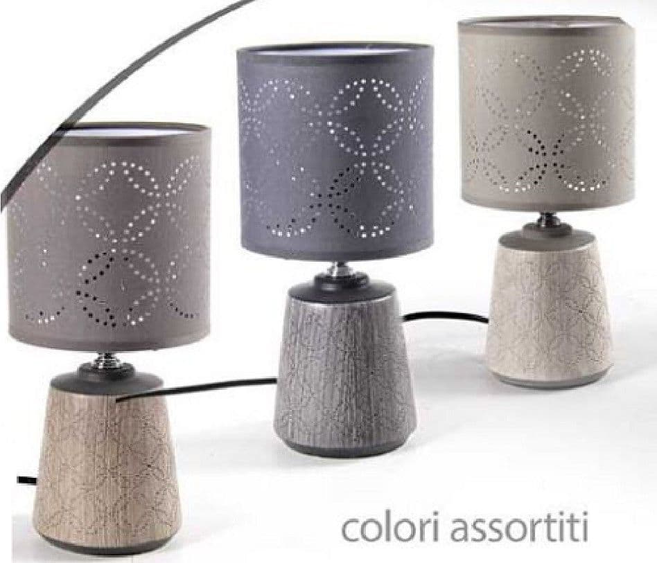 LAMPADA LUMETTO ABAT-JOUR 32 CM DA TAVOLO BASE IN CERAMICA VARI COLORI 772962 - 3