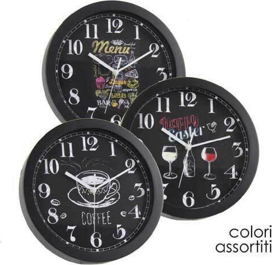 OROLOGIO 30X4X30CM DA PARETE BAR CAFFE RISTORANTE MODERNO NERO DECORI ASS 774621 - 3
