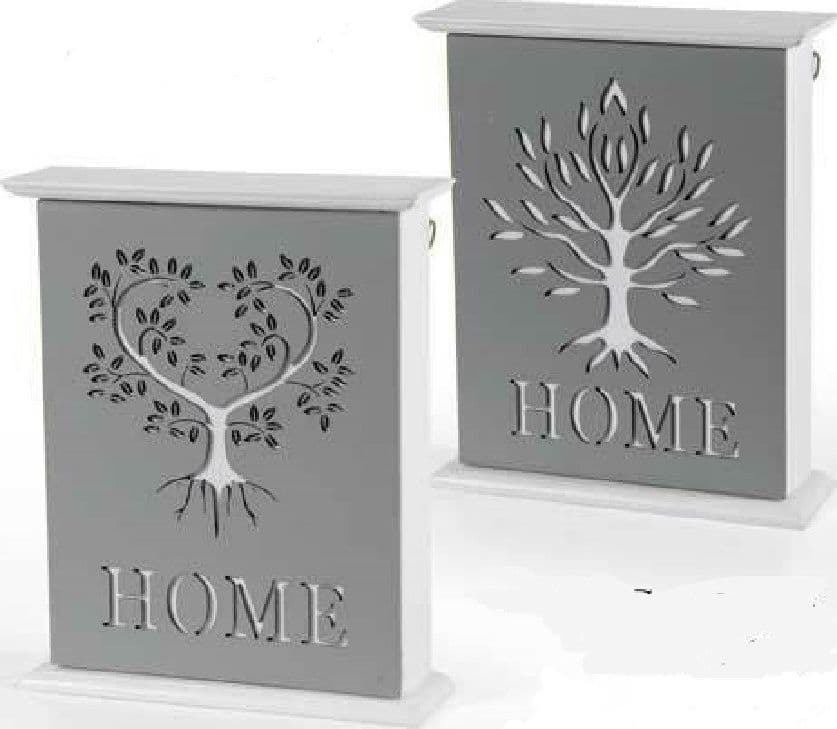 PORTA CHIAVI PARETE 20X6X24CM LEGNO DECORO HOME MODERNO DECORI ASSORTITI 818585 - 3