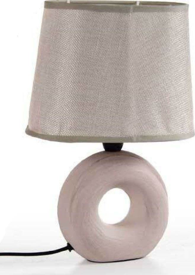 LAMPADA LUMETTO ABAT JOUR CERAMICA TAVOLO COMODINO E14 60W DESIGN 26X10CM 793820 - 3