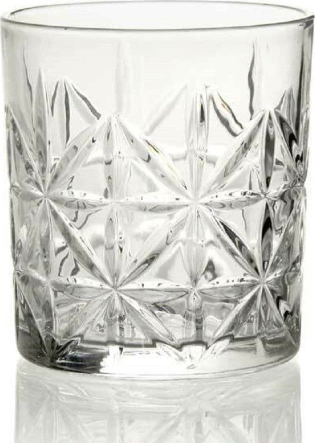 SET 6 PZ BICCHIERI DECORO OLD FASHION VETRO TRASPARENTE ACQUA VINO 312 ML 791222 - 2