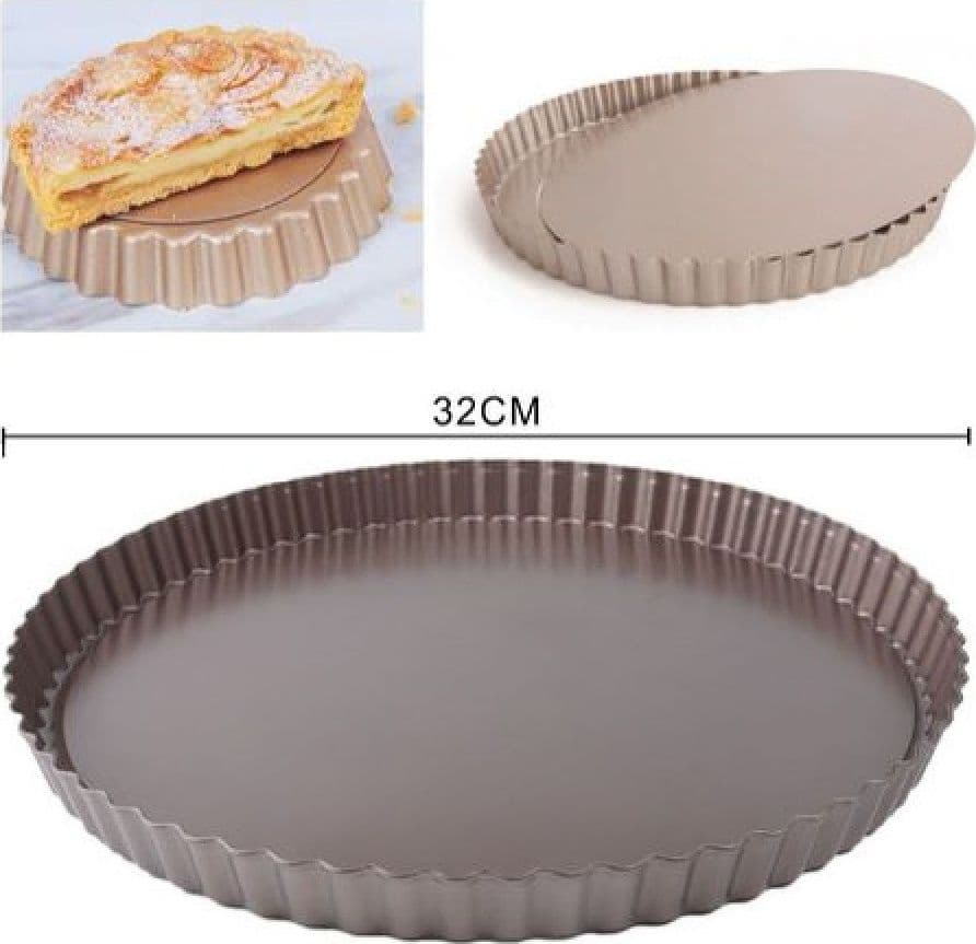 TEGLIA DA FORNO PER CROSTATE TORTE DOLCI STAMPO CON BASE REMOVIBILE 32 CM 98662 - 2