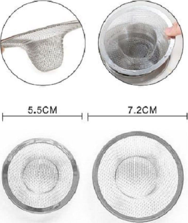 SET 2 PZ FILTRO FILTRI PER LAVELLO Ø 7.2/5,5CM PER CUCINA BAGNO IN ACCIAIO 50052 - 2