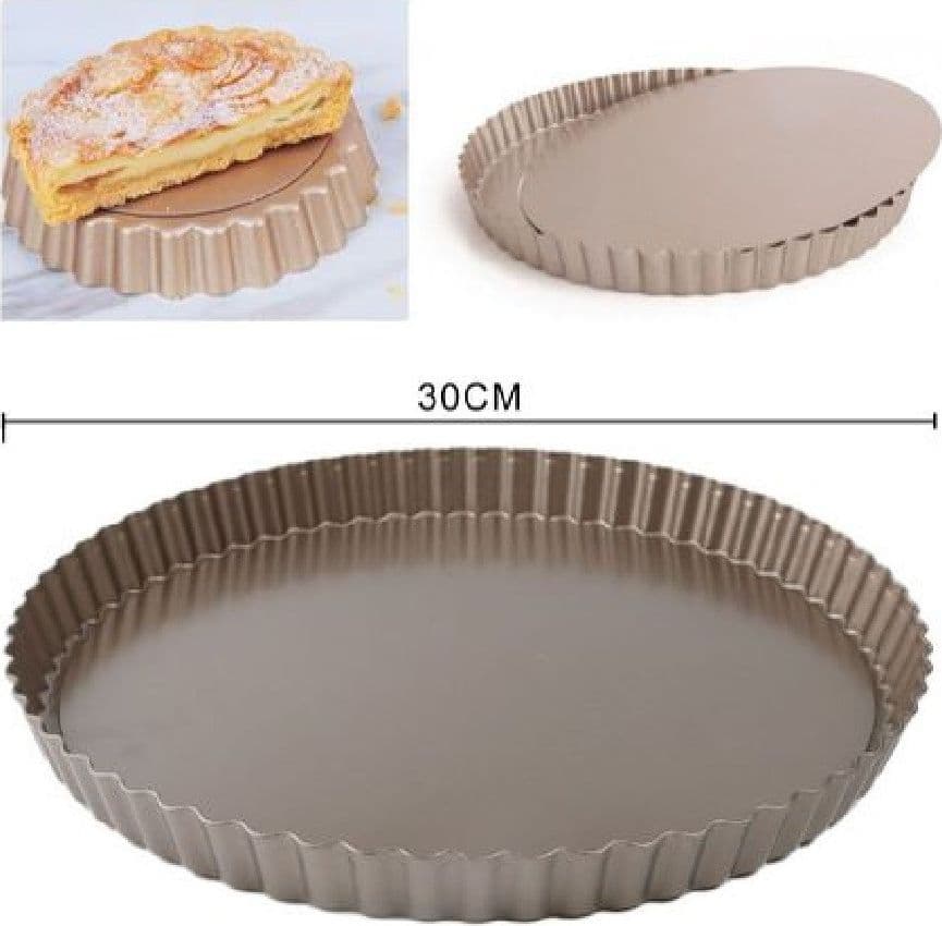 TEGLIA DA FORNO PER CROSTATE TORTE DOLCI STAMPO CON BASE REMOVIBILE 30 CM 98661 - 2