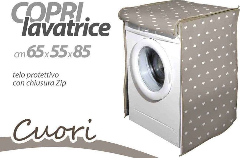 COPRILAVATRICE COPRI LAVATRICE TELO PROTTETIVO 65X55X85CM CERNIERA CUORI 736780 - 3