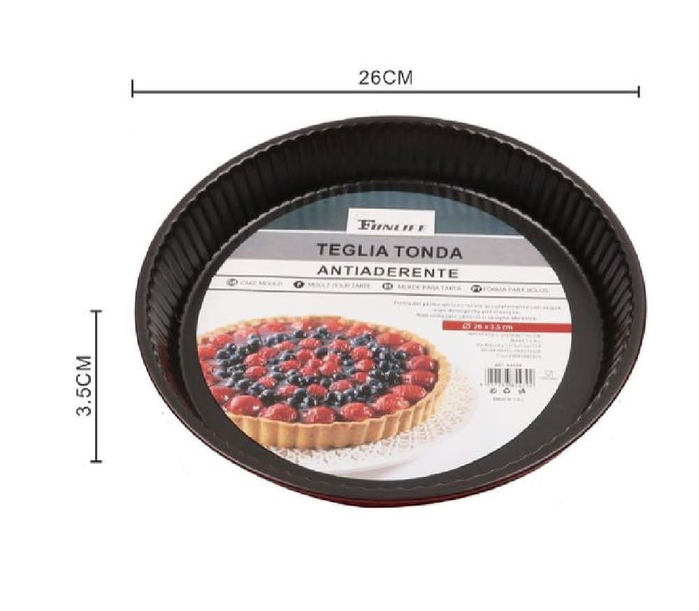 TEGLIA STAMPO TORTIERA PER DOLCE TORTA ANTIADERENTE ROTONDO 26 X 3.5 CM 84439 - 2
