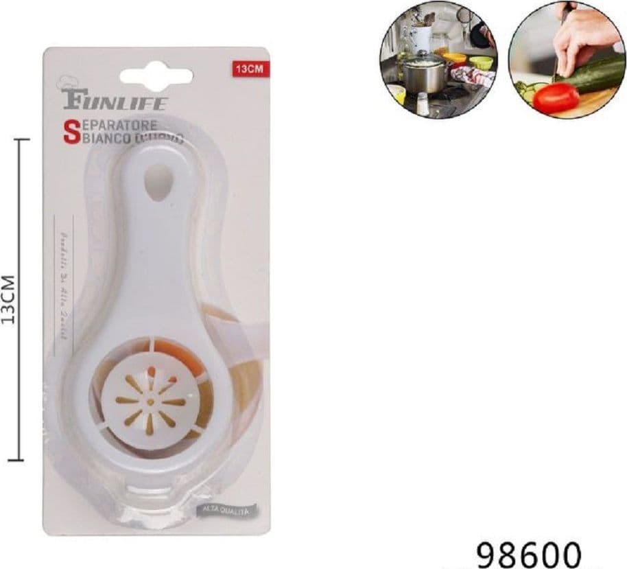 SEPARA UOVO DIVIDI TUORLO ALBUME UOVA ACCESSORIO CUCINA SEPARATORE 13 CM 98600