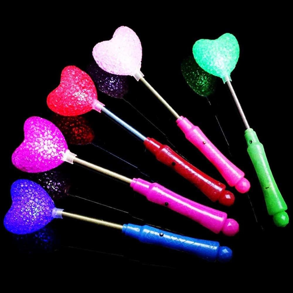 BACCHETTA LUMINOSA CUORE SAN VALENTINO REGALO DECORAZIONE LED GADGET FESTA 2 PZ - 2