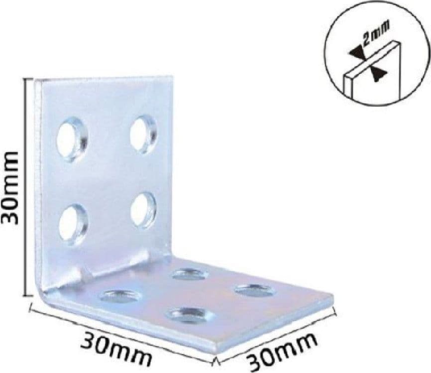 SET 4PZ LASTRINE LASTRINA AD ANGOLO ANGOLARE 30X30X30X2MM CON VITI MOBILI 57119 - 2