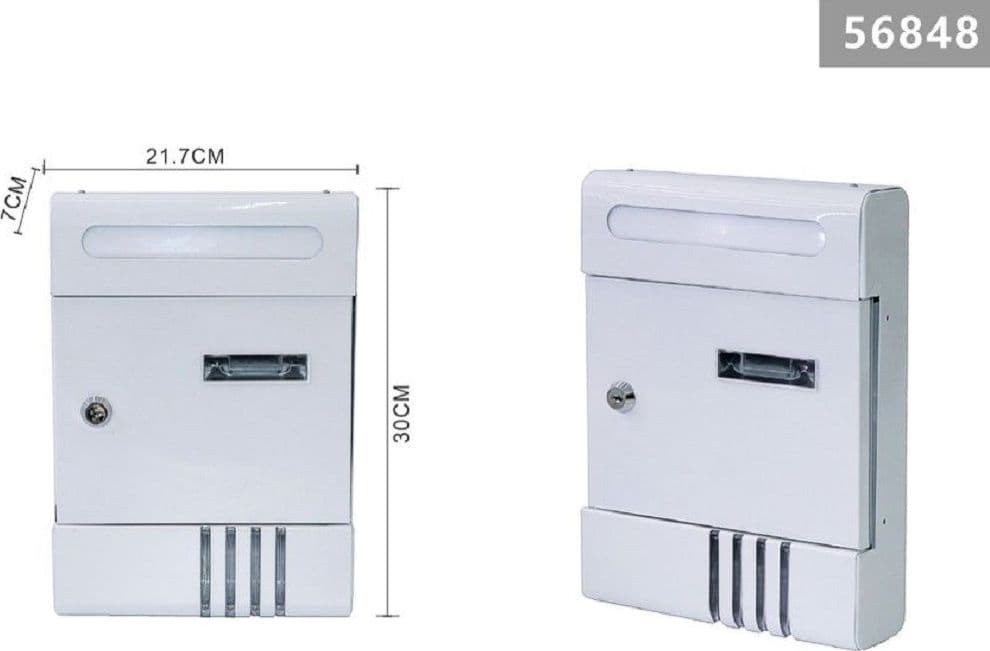 CASSETTA POSTALE IN METALLO PORTA LETTERE CHIAVE BUCA POSTA H2803 BIANCA 56848 - 2