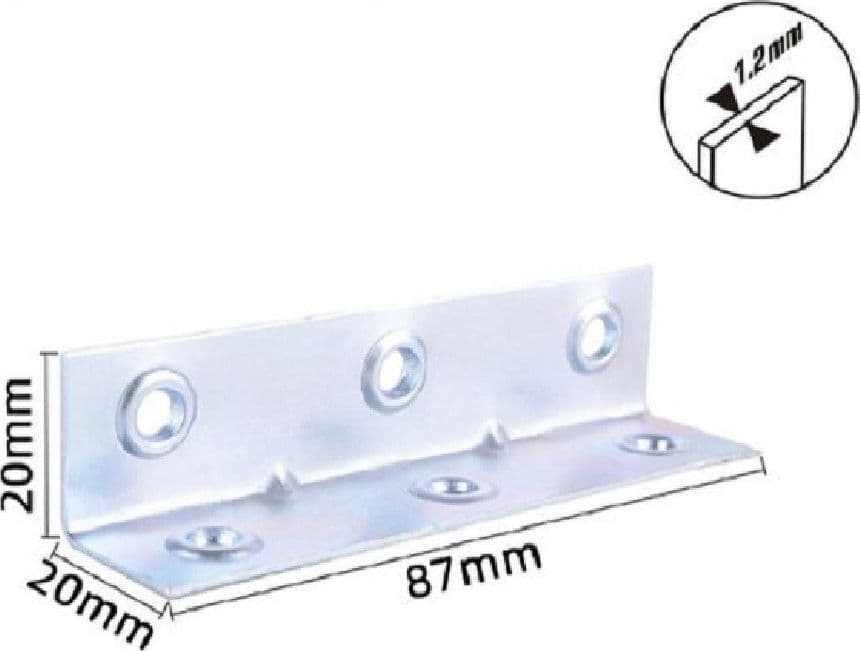 SET 4PZ LASTRINE LASTRINA AD ANGOLO ANGOLARE 87X20X20X1.2 MM VITI MOBILI 57130 - 2