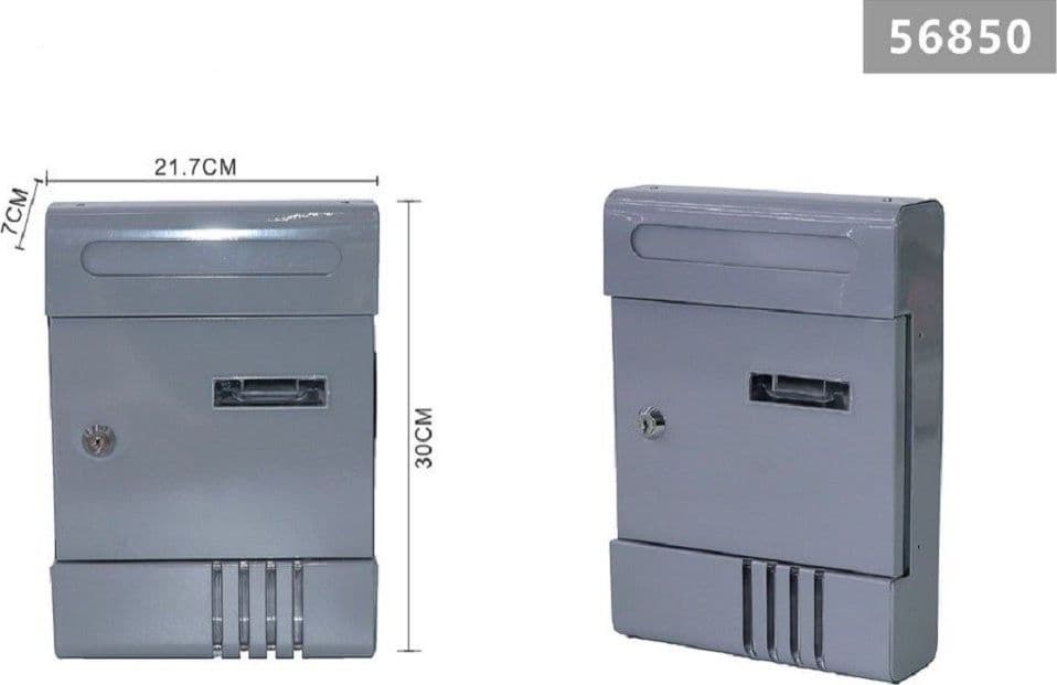 CASSETTA POSTALE IN METALLO PORTA LETTERE CHIAVE BUCA POSTA H2803 GRIGIA 56850 - 2
