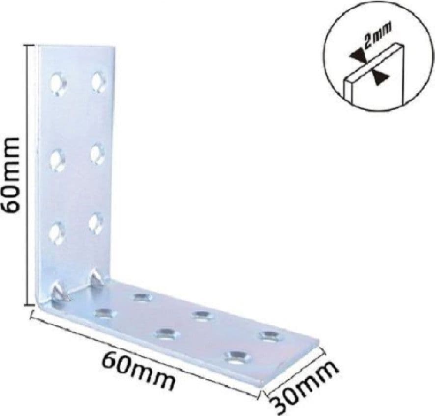 SET 4 PZ LASTRINE LASTRINA AD ANGOLO ANGOLARE 60X60X30X2MM CON VITI MOBILI 57122 - 2
