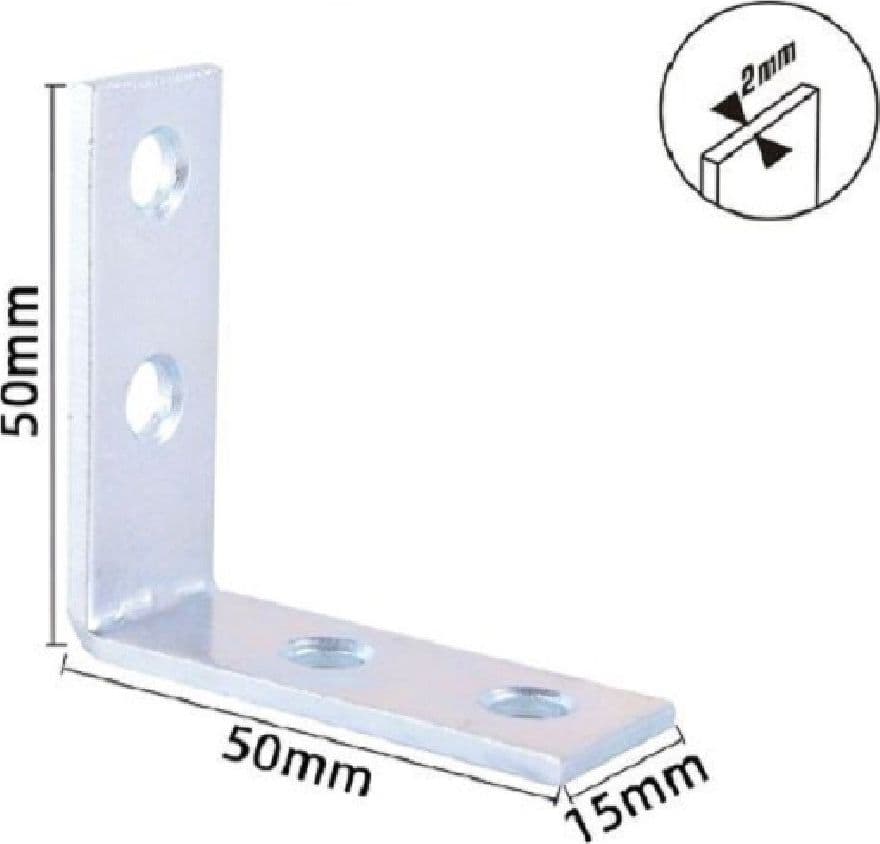 SET 4 PZ LASTRINE AD ANGOLO LASTRINA ANGOLARE 50X50X15X2MM CON VITI MOBILI 57113 - 2