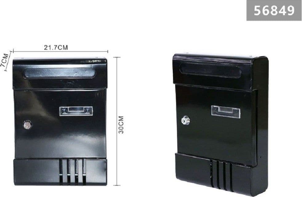 CASSETTA POSTALE IN METALLO PORTA LETTERE CON CHIAVE BUCA POSTA H2803 NERA 56849 - 2