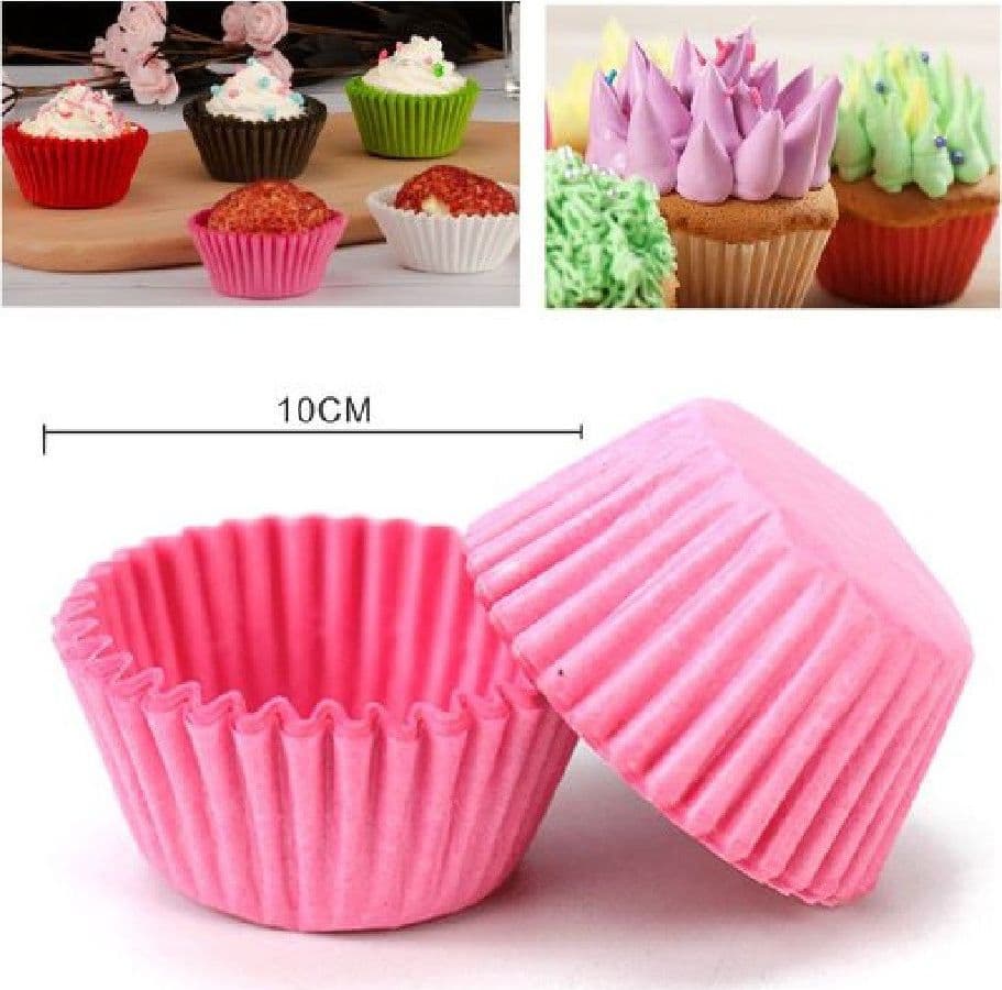 SET 2 CONFEZIONI 50 PIROTTINI CARTA 10CM ROSA DOLCI CUPCAKE TORTINE MUFFIN 56131 - 2
