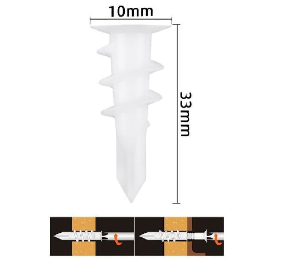 SET 20 PEZZI TASSELLI IN PLASTICA TASSELLO FISCHER FISSAGGIO VITI 10X33MM 57178 - 2