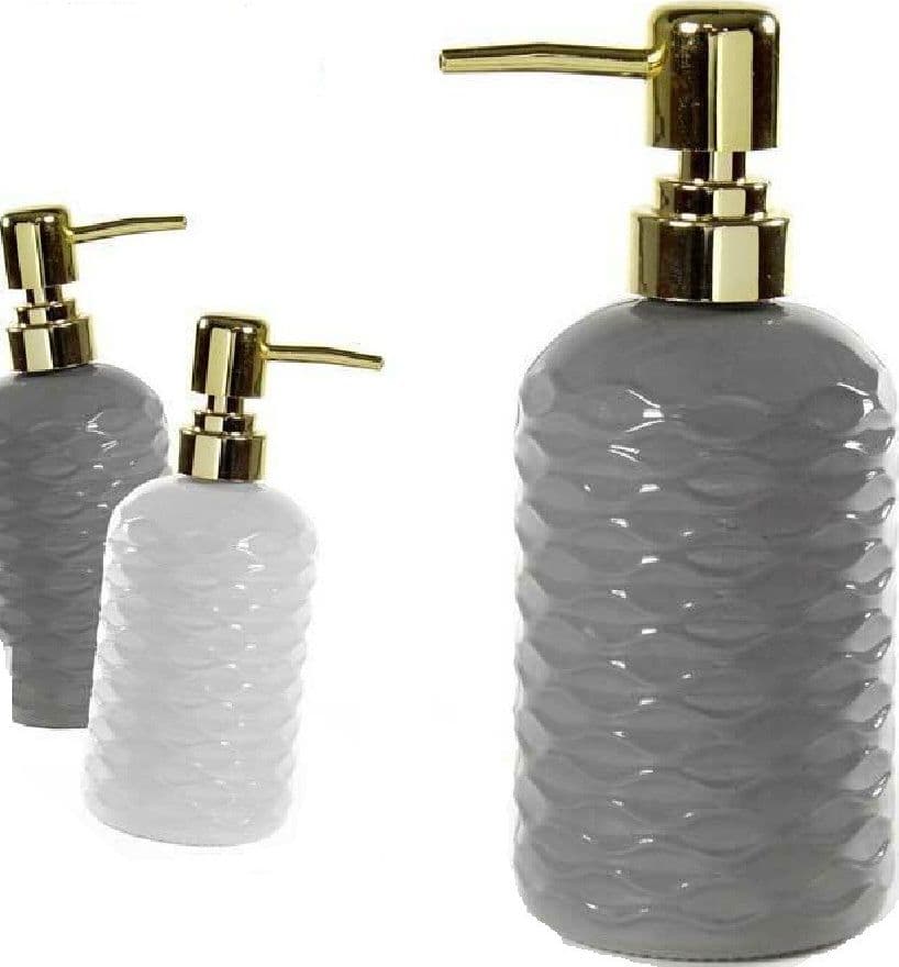 PORTA SAPONE LIQUIDO DOSATORE ONDA DISPENSER 7X19 CM IN VETRO VARI COLORI 785436 - 2