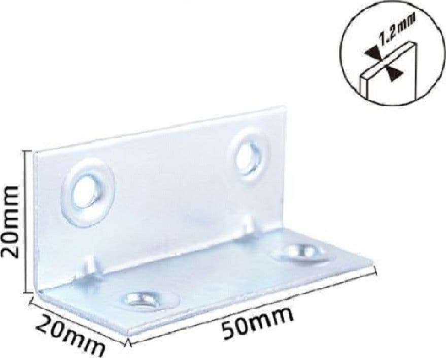 SET 4 PZ LASTRINE LASTRINA AD ANGOLO ANGOLARE 50X20X20X1.2 MM VITI MOBILI 57128 - 2