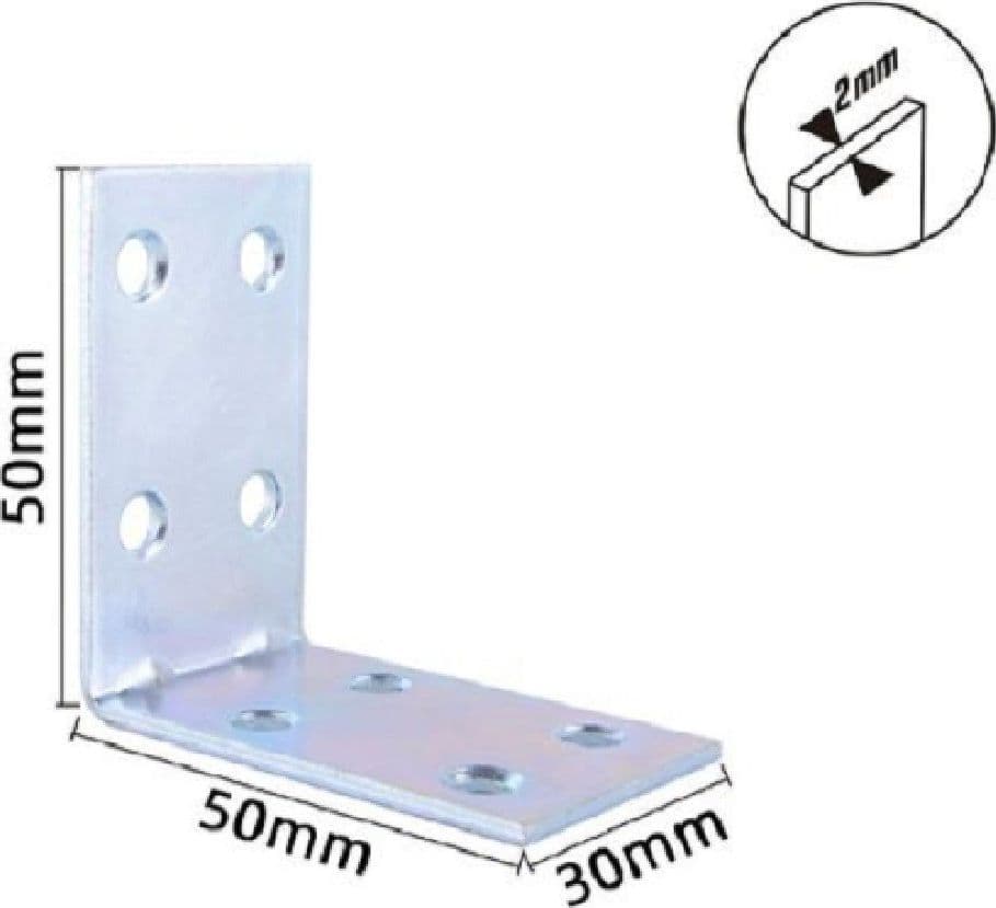 SET 4PZ LASTRINE LASTRINA AD ANGOLO ANGOLARE 50X50X30X2 MM CON VITI MOBILI 57121 - 2