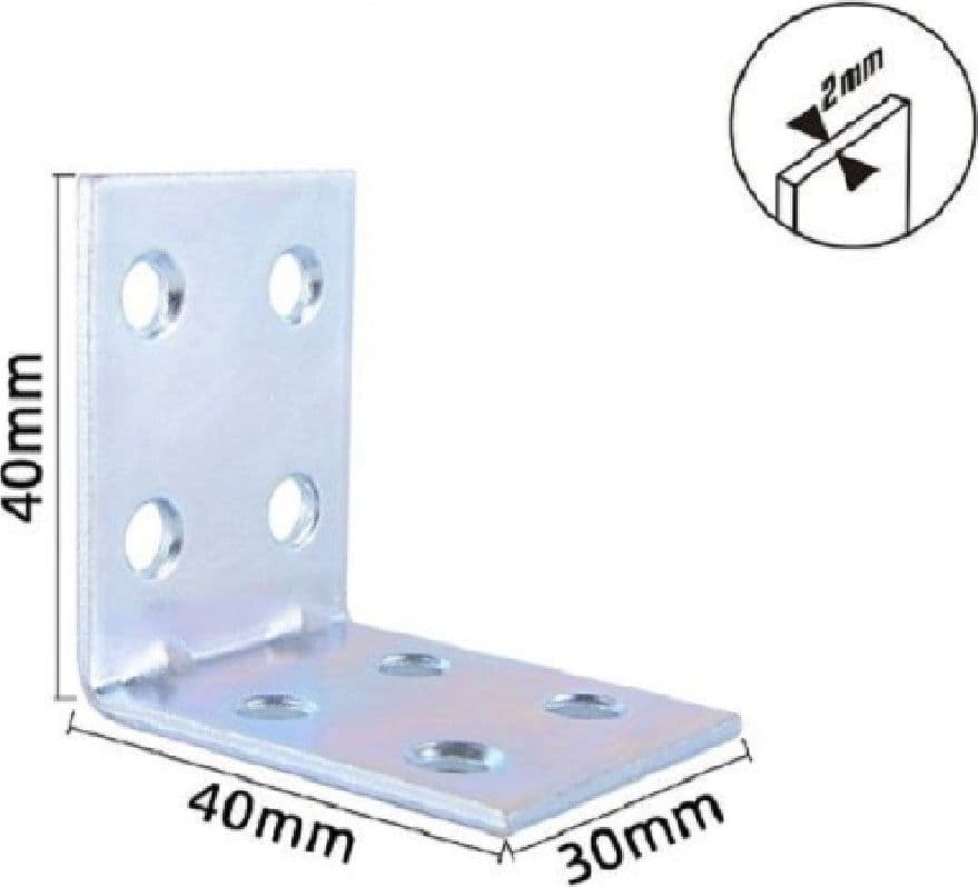 SET 4PZ LASTRINE LASTRINA AD ANGOLO ANGOLARE 40X40X30X2 MM CON VITI MOBILI 57120 - 2