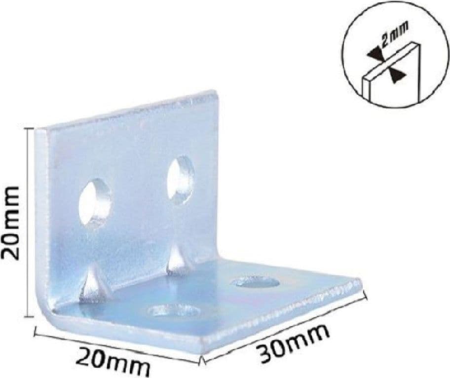 SET 4 PZ LASTRINE LASTRINA AD ANGOLO ANGOLARE 20X20X30X2MM CON VITI MOBILI 57118 - 2