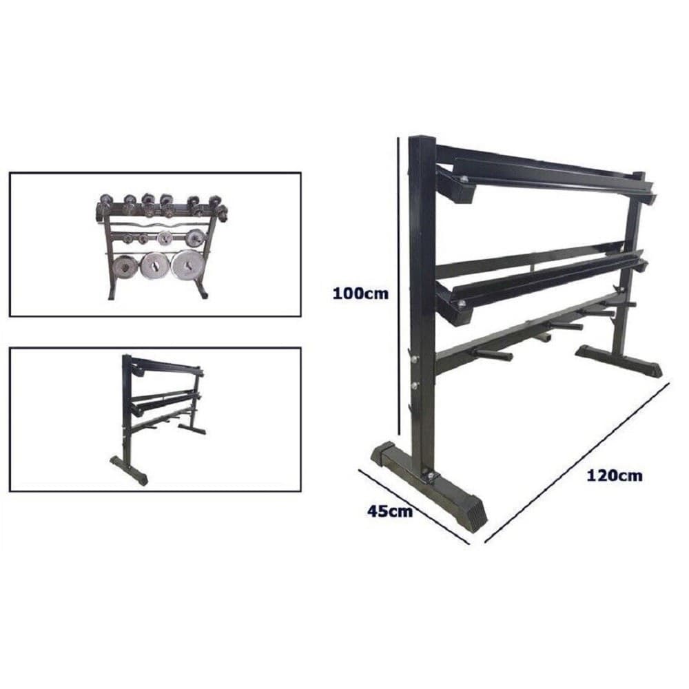RASTRELLIERA SUPPORTO RACK PORTA MANUBRI DISCHI PESI PALESTRA ESPOSITORE