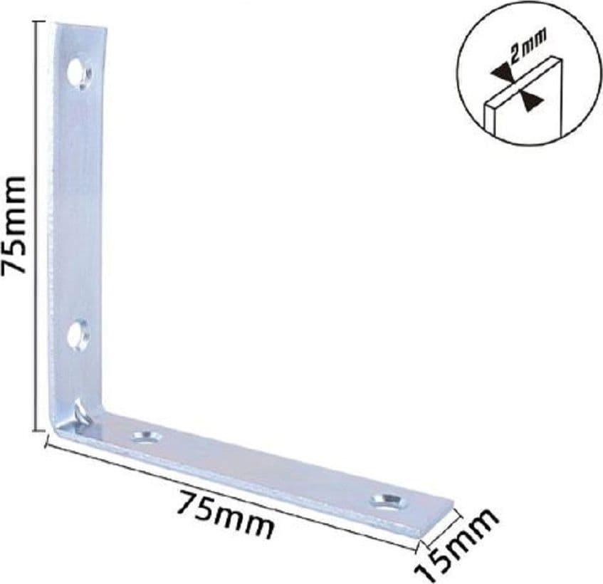 SET 4PZ LASTRINE AD ANGOLO LASTRINA ANGOLARE 75X75X15X2 MM CON VITI MOBILI 57115 - 2