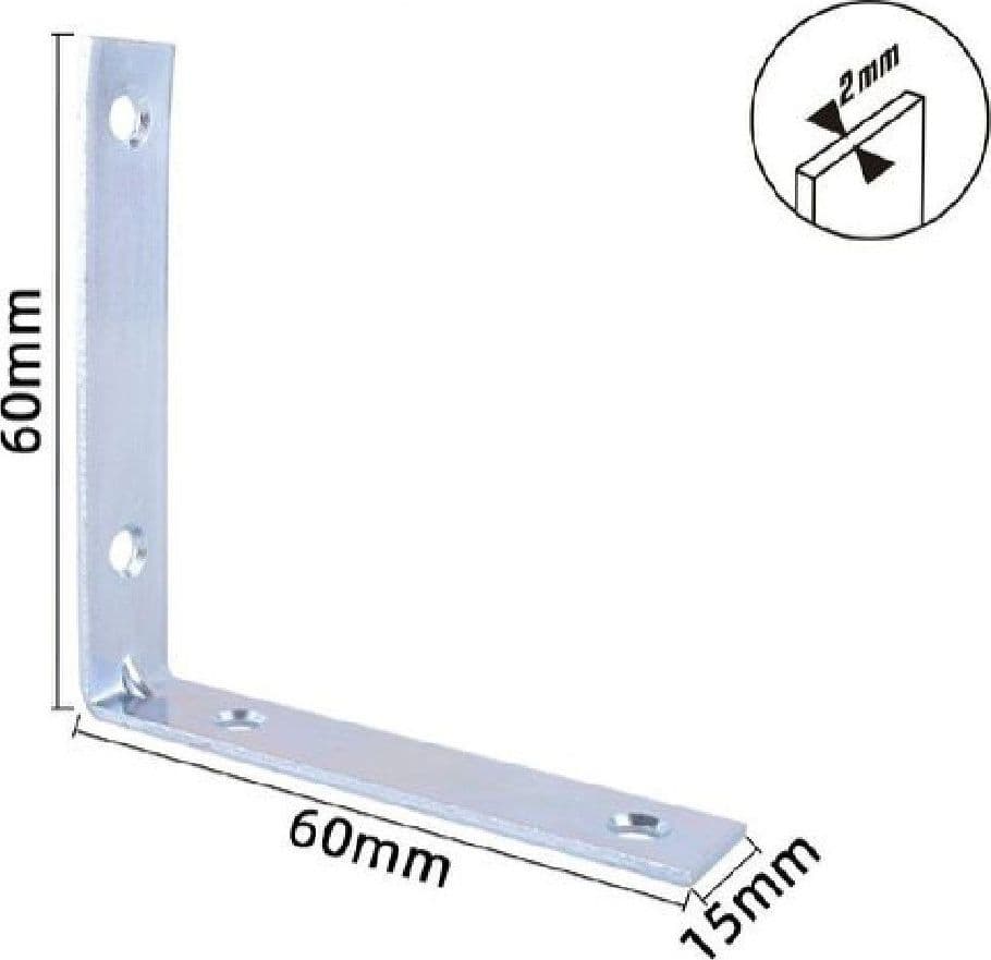 SET 4 PZ LASTRINE AD ANGOLO LASTRINA ANGOLARE 60X60X15X2MM CON VITI MOBILI 57114 - 2