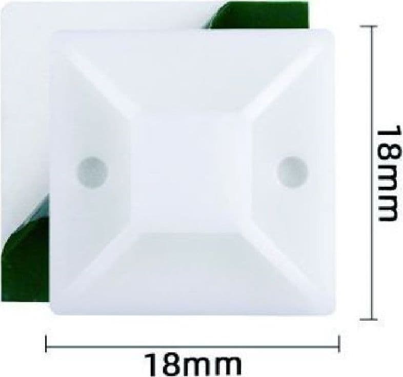SET 16 PEZZI BASI PER FISSAGGIO FASCETTE PASSANTE SUPPORTO ADESIVO 18X18MM 57192 - 2