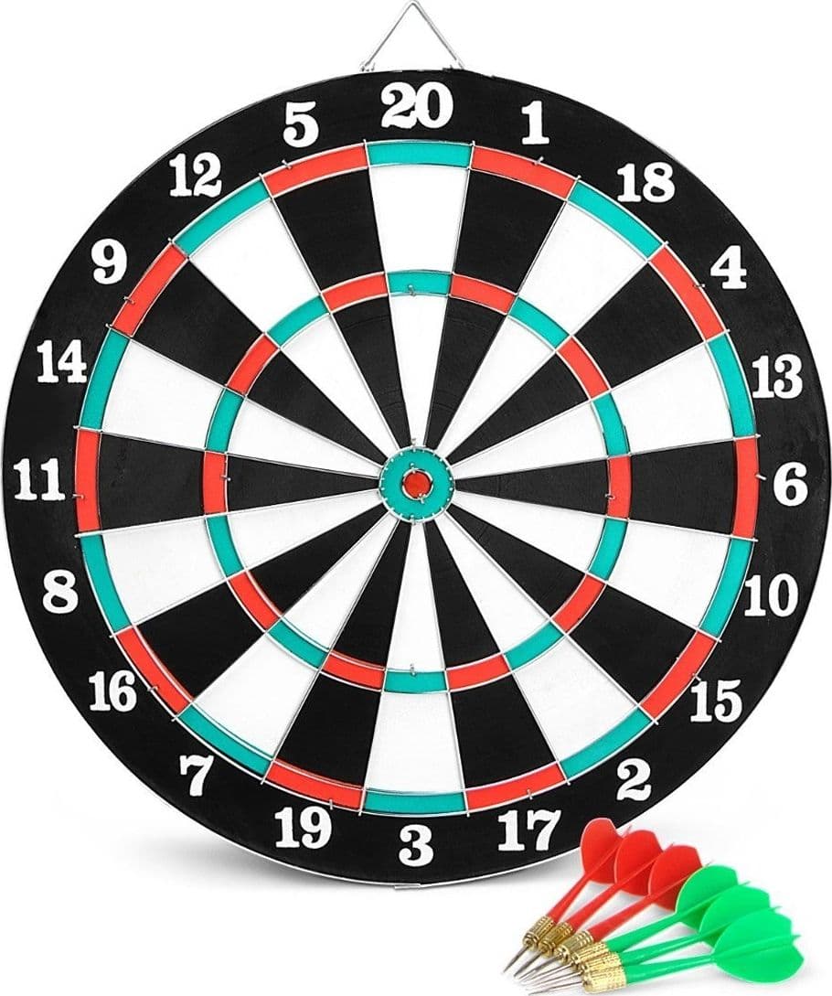 TIRO AL BERSAGLIO CON 4 FRECCETTE TIRO A SEGNO 29,5 CM DOPPIO LATO DOUBLE FACE