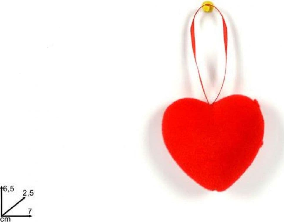SET DA 6 PEZZI APPENDINI A CUORI CUORICINI DA 7 CM DECORAZIONI PER SAN VALENTINO - 4