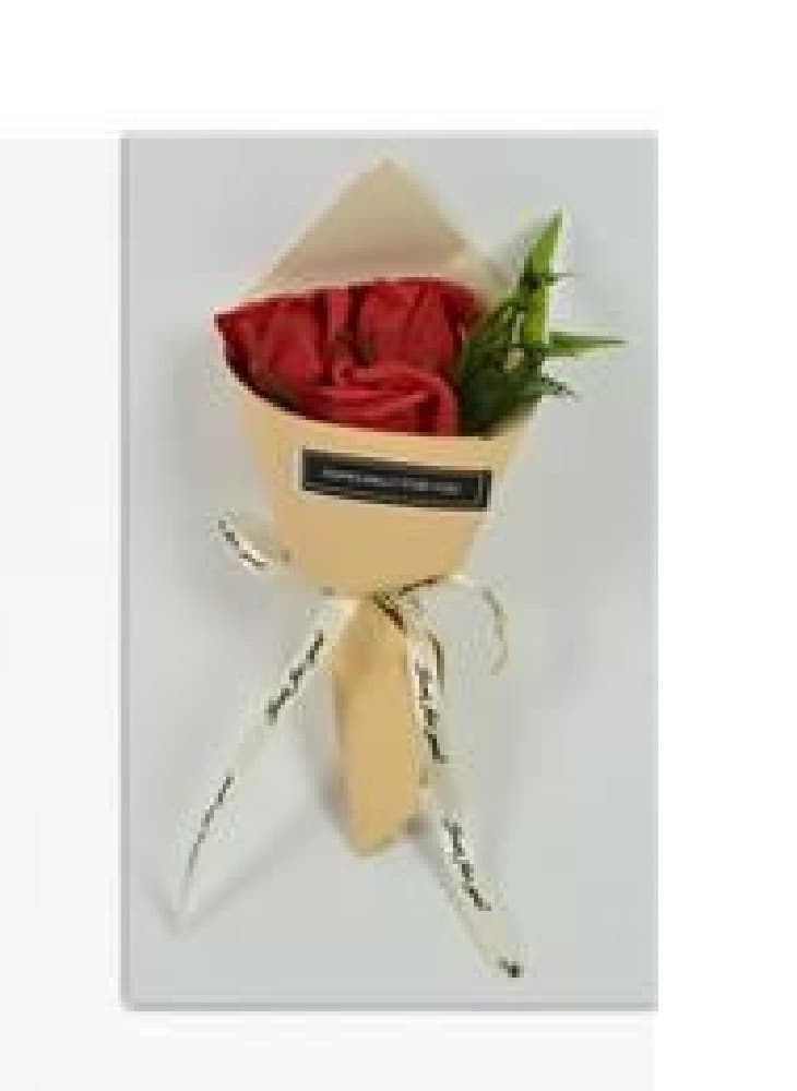 MAZZO MAZZETTINO BOUQUET DI ROSE ROSSE FINTE CON FOGLIE REGALO PER SAN VALENTINO - 4