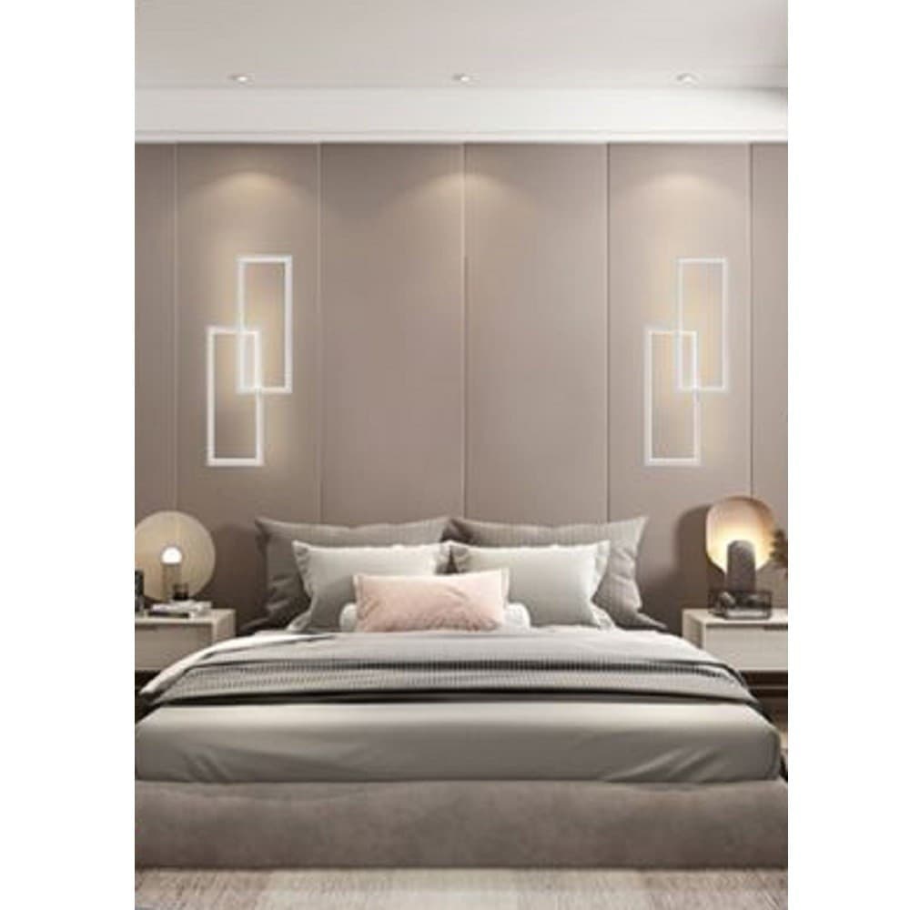 APPLIQUE LED DA PARETE 32W 2 RETTANGOLI APERTI LUCE CALDA FREDDA NATURALE AQ25-B - 7
