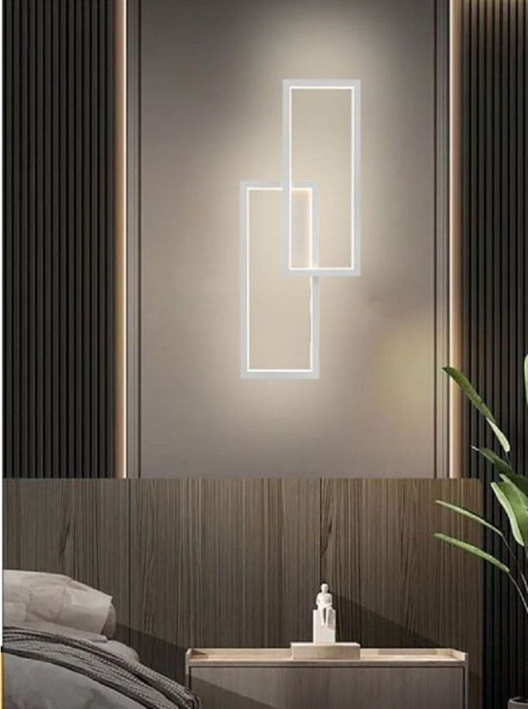 APPLIQUE LED DA PARETE 32W 2 RETTANGOLI APERTI LUCE CALDA FREDDA NATURALE AQ25-B - 3