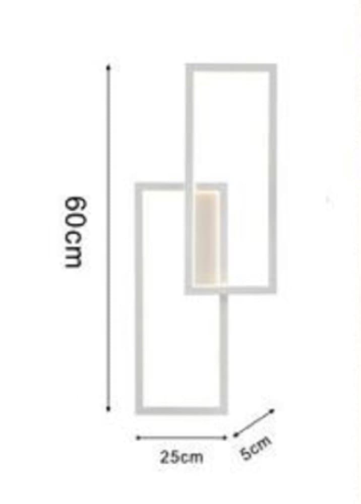 APPLIQUE LED DA PARETE 32W 2 RETTANGOLI APERTI LUCE CALDA FREDDA NATURALE AQ25-B - 5